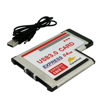 54 mm Express Card USB 3.0 PCMCIA Dvojno 2 Vrata, Hitrost Prenosa do 5Gbps 480/1.5/12Mbps Express Card Adapter za Prenosnik