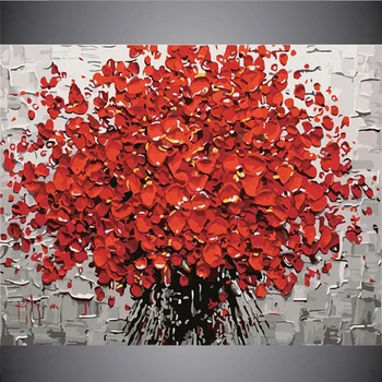 5D Diy diamond slikarstvo brez okvirjev rdečo rožo, digitalni z številkami akril barve povzetek moderno stensko slikarstvo za dom dekor Darilo