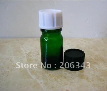 5ml zelena eterično olje steklenici s plastično zaporko za cosmeticl embalaža