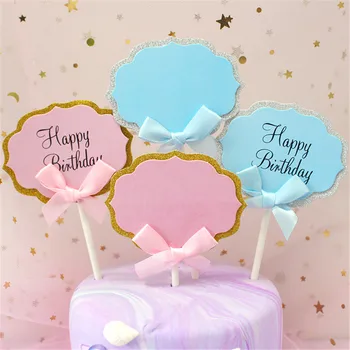5pcs/veliko Lok Happy Birthday Cake Pokrivalo DIY Prazno Poroko Cupcake Zastav Baby tuš Rojstni dan Torta Zastav Peko Dekoracijo