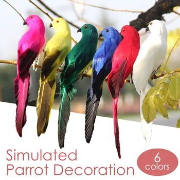 6 Kos Simulacije Papiga Ustvarjalno Pero Travnik Figur Ornament Ptica Prostem Vrt Stranka Prop Dekoracijo Obrti Miniaturni
