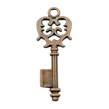 60pcs 49x17mm Ključni Obeski Čar Za Nakit, Izdelava Antično Bronasti Barvi Ključni Obeski Čar Retro Ključ