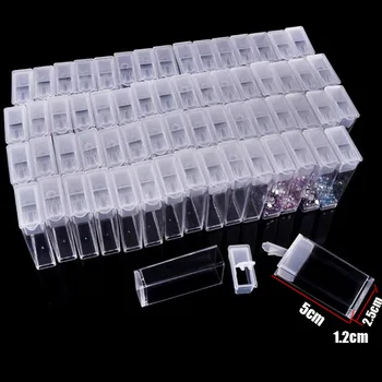 64 kos polje Nastavljiv Plastična Škatla za Shranjevanje za nakit Diamantni Vezenje slikarstvo Obrti Noge Tabletke Shranjevanje Orodje za Prikaz Organizator