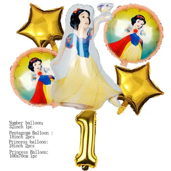 6PCS Disney sneguljčica Princesa Balon Dekle Faovr Happy Birthday Party Dekoracijo Zaloge Aluminija Folija Balon Baby Tuš