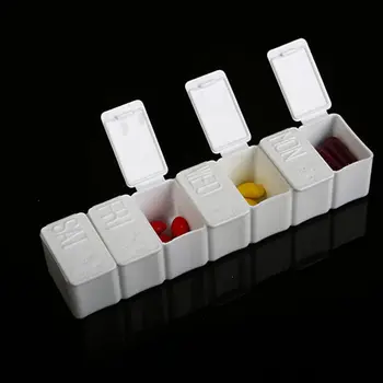 7 dan Pill Box Plastičnih Medicine Primeru Skladiščenja Tableta, Tablete Organiz Vsebujejo Primeru Razvrsti Zložljiva Tedensko Tablični računalnik z braillovo pisavo Recognit