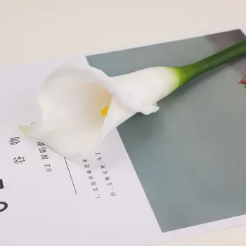 7Pcs PU Calla Umetno Cvetje DIY Doma Namizno Dekoracijo Pravi Dotik Ponaredek Cvetje Calla Lily Poročni Šopek Cvetlični Aranžma