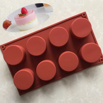 8 Lattices Okrogle Oblike Torto Plesni Plesni 3D DIY Silikonski Milo Čokoladni Kolač Cupcake Jedra, Peko Peciva Torta Dekoraterstvo Orodja