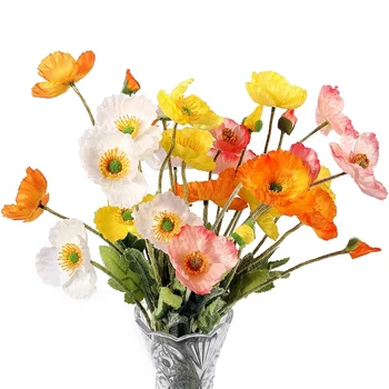 8 Pack Umetno Cvetje Svile Makovo Cvetje Za Dom Dekor Šopek Poročno Zabavo Umetno Cvet, Cvet Dogovoru