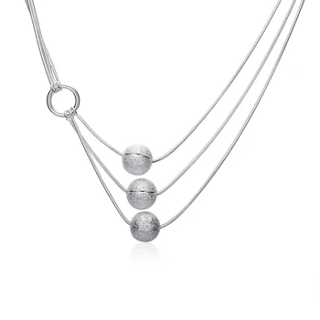 925 sterling silver fashion lepe tri pesek pelete obesek zunanje trgovine kača-oblikovane ženske ogrlica trend nakit darilo