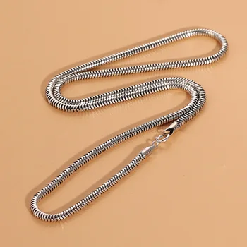 925 Tajski srebro retro osebnost preprost krog kača kosti ogrlico, modno oblikovanje nakita verige