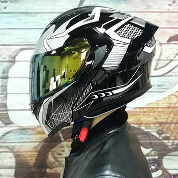 991 Flip up Čelada Modularni Motoristična Čelada Dvojno Objektiv Vgrajen sončnega Dirke Full Face Čelado capacete de moto