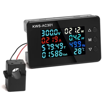 AC Metrov,50-300V 100A Z Odprto Transformator Električne Energije Monitor, LCD Zaslon Volt Amp Watt Detektor Bralec Plošča