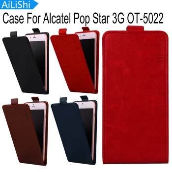 AiLiShi Za Alcatel Pop Zvezda 3G OT-5022 Primeru Nove PU Zaščitni Pokrov Kože Vroče Prodajo Luksuznega Usnja Primeru vrhunsko Kakovost Flip 4 Barve