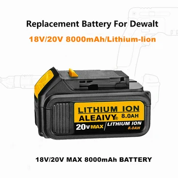 Aleaivy Original20v 8.0 Ah MAX XR Baterije menjave Orodja za DeWalt DCB184 DCB181 DCB182 DCB200 20V 5A 18Volt 20V Baterije