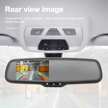 Avto 4,3-Palčni zaslon Samodejno Zatemnitev AHD Rearview Mirror+180Deg Fotoaparat TFT LCD Zaslon Z Nosilcem HD Obračalni Rearview Mirror
