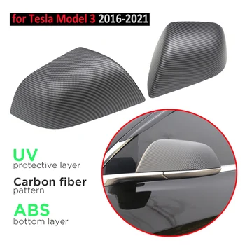 Avto pogled od Zadaj Zunanjost Spremembe Tesla Model 3 2017-2021 ABS Ogljikovih Vlaken Slog Mat Rearview Mirror Kritje Dodatki