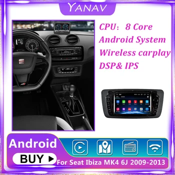 Avto Radio, GPS Navigacija Za Sedež par asiento Ibiza MK4 6J 2009-2013 Android magnetofon Auto Video Multimedijski MP3 Predvajalnik