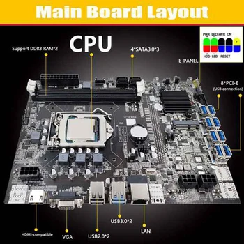 B75 ETH Rudarstvo Matično ploščo+2X4G DDR3 RAM 1333+Hladilni Ventilator+Naključno, CPU Podpora DDR3 B75 USB BTC Rudar Motherboard