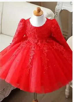 Baby Girl Oblačenja 2016 Novo modno Obleko za Dekle, Princesa Stranka obleko za Baby Dekle z dolgimi rokavi Obleka za Malčke 1-12 let
