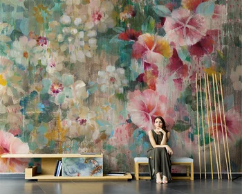 beibehang po Meri sodoben nordijski ročno poslikano grafiti velik cvetlični cvetlični spalnica kavč ozadju de papel parede ozadje