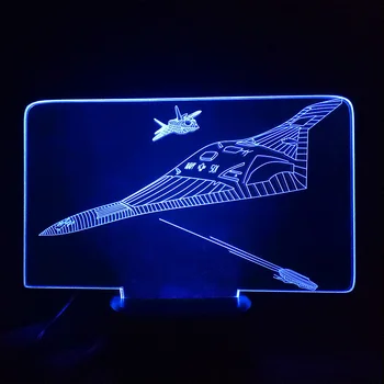 Bojnih Letal, 3D Lučka Remote Touch Stikalo 3D Iluzije LED Nočna Lučka 7 Barvo Luči Letalo Zraka Tabela Lampara Lučka