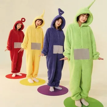 Božič Pižamo Unisex Kostume Disi Onesies Lala Cosplay Pižamo Odraslih Pižame Živali Sleepwear Teletubbies Jumpsuit