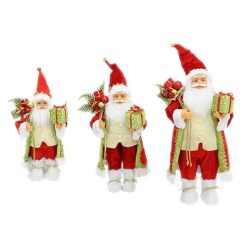 Božič Santa Claus Lutka z šatulji Očala Plišastih Haljo Stoji Figurice Kipi Dekoracijo Božič Ornament Igrača