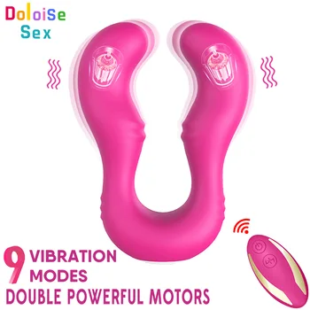 Brez naramnic Strap-on Dildos Vibrator, Lezbijke, G-Spot Spodbujanje Masturbator Dvojna Vibracijska Motorna Klitoris Massager Sex Igrača za Ženske
