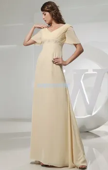 brezplačna dostava neveste devica obleke 2014 edinstveno classy obleke svetlo rumene maxi obleke dolgo beaded večerne obleke z rokavi