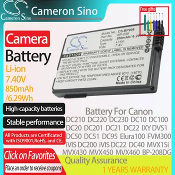 CameronSino Baterija za Canon DC210 DC220 DC230 DC10 DC100 DC20 DC201 DC21 DC22 DC40 DC50 DC51 ustreza Canon BP-208 baterijo fotoaparata