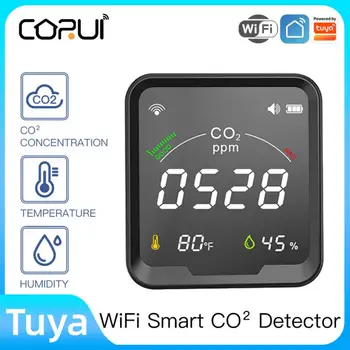 CORUI Tuya WiFi CO2 Ogljikov Dioksid Kakovosti Zraka Zaslon Zazna & Test Temperature in Vlažnosti Tipalo Notranja Vlažnost Zraka Tester