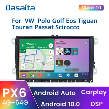 Dasaita Za VW Jetta Passat Tiguan Polo Golf 5 6 Skoda Fabia EOS Hitro 2 Din Android Avto Radio, GPS Apple Carplay Android Auto