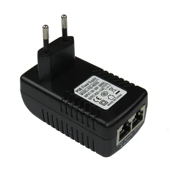 DC48V 0.5 CCTV Aktivno PoE Injektor Ethernet Napajalnik za IP Kamero Moč Pin 4/5(+) 7/8 Združljiv z IEEE802.3af