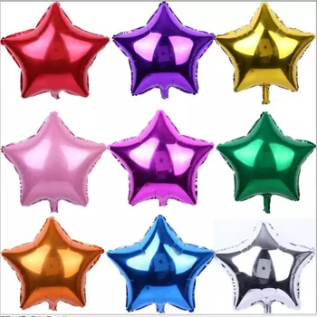debelo 50pcs/veliko zvezda oblike Kovinske Barve 18 inch folija baloni za poroko dekoracijo navaden star helij zraka mylar ballon
