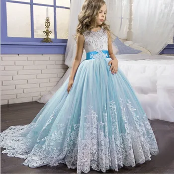 Dekleta Obleko Elegantno Princesa Dolge Obleke Otroci Obleke za Dekleta Cvet svate Večerno Obleko Otrok Družice Prom Oblačenja