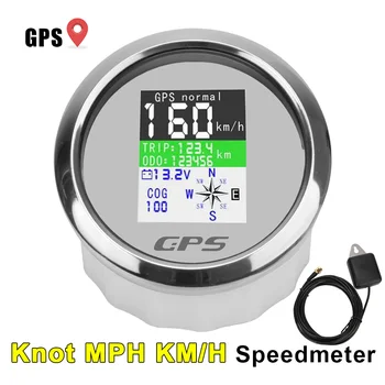 Digitalni GPS merilnik Hitrosti, Števec kilometrov Merilnik +GPS Antena Za Motorna Jahta Čoln Avto Izvenkrmni Motor 85mm Nepremočljiva Nastavljiv Potovanje