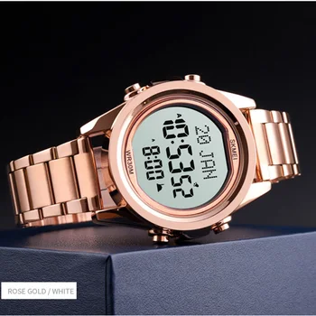 Digitalni Watch Moške Qibla Čas Opomnika LED iz Nerjavečega Jekla Pazi Za Moške Elektronski Molitev reloj mujer SKMEI 2020 Ure