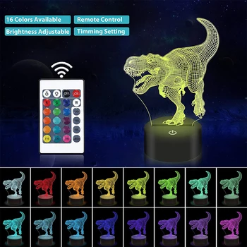 Dinozaver Noč Lahka 3D Led Triceratops Fant Spalnica Namizno Svetilko Ustvarjalnost Darilo Tyrannosaurus Neon Znak