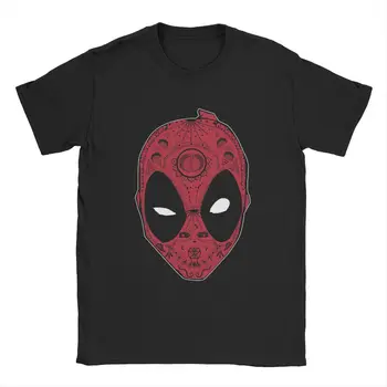 Disney Deadpool Sladkorja Lobanje T Shirt za Moške, 100% Bombaž Priložnostne T-Shirt Krog Vratu Tees Kratek Rokav Obleke za Rojstni dan