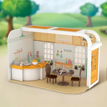 DIY Plastično Lutko Hiše Miniaturni S Pohištvom Kit Princesa Soba Lutke Zbrati Igrače za Otroke Božično Darilo Casa