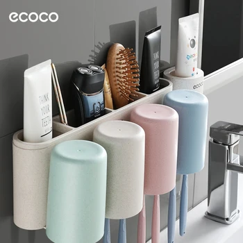 Ecoco Wall-mounted Dustproof Slame Okolju prijazno zobna krema Zobne Držalo Multi-oseba, Kopalniške Opreme Ni Vrtanje