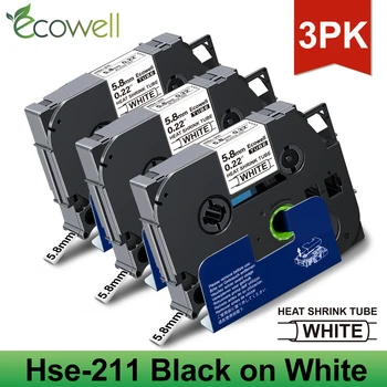 Ecowell 3PK Združljiv Za Brata Hse-211 Hse-611 Heat Shrink Tube Trakovi za 5,8 mm Hse 211 hse 611 Oznaka za P Dotik Tiskalnik za Etikete