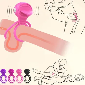 Eksotične Pribor Jezika Vibrator Zamudo Izliv Prostate Massager Penis Prstan Sex Igrača Pari Stimulacijo Ščegetavčka Vibratorji