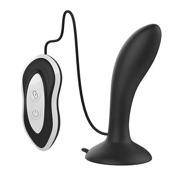 Erotično 7 Vibracijska Frekvenca Analni Čep, Vibrator s Sesalno Pokal Silikonske Analne Kroglice Butt Plug Prostate Massager Seks Izdelka