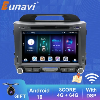 Eunavi Android 10 avtoradio, Predvajalnik za KIA Sportage 2011 2012 2013 2014 2015 2 Din Avto DVD Audio Stereo GPS 4G 64 G