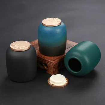 Evropski Zaprti Keramični Sladkarije Jar Mini Prenosni Čaj Polje Ustvarjalne Vintage Jewelry Box Obrt Kuhinja Posoda Za Shranjevanje Hrane