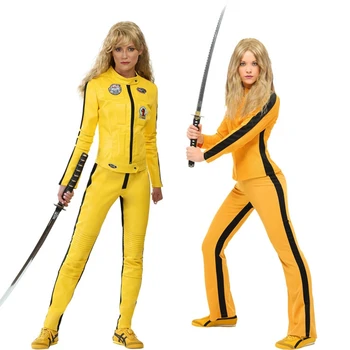 Film Kill Bill Nevesta Beatrix Kiddo Cosplay Kostum Kung Fu Jumpsuit za Ženske Halloween Carnival pustnih Kostumov