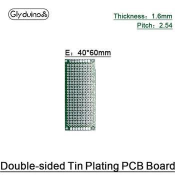 Glyduino 4*6 CM, Dvostranski Spray Tin PCB Board Debelino 1.6 mm Igrišču 2.54 Luknjo 40*60 mm Visoko Kakovostnih steklenih vlaken Preizkusa
