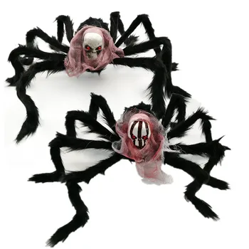 Groza Super velik plišastih pajek, narejene iz žice in črno plišastih Za Halloween Dekoracijo Prop Otroci Igrače (Hiša strahov), Dekor