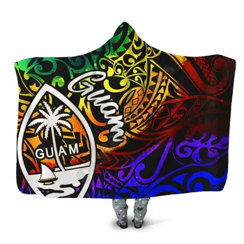 Guam Hooded Odejo Mavrica Polinezijski Vzorec 3D tiskanih Nosljivi Odejo Odrasli Otroci Različne Vrste Hooded Odejo